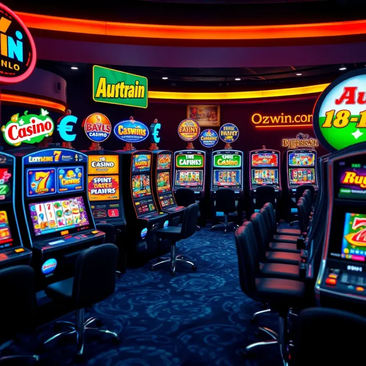 Diverse Casino Games and Payment Methods at Ozwin Casino Variety of popular casino games available at Ozwin Casino with Australian currency symbols highlighting payment options