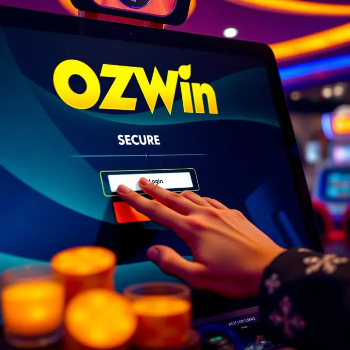 User entering secure login credentials on OzWin Casino platform