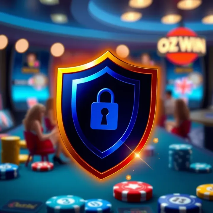 Security Features for Ozwin Casino Mobile Login Illustration of security shield representing protection for Ozwin Casino users on mobile