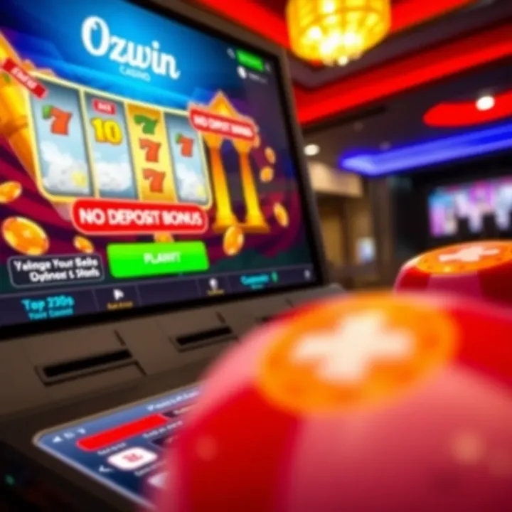 Ozwin Casino No Deposit Bonus Promotion Bright casino interface showcasing no deposit bonus offer