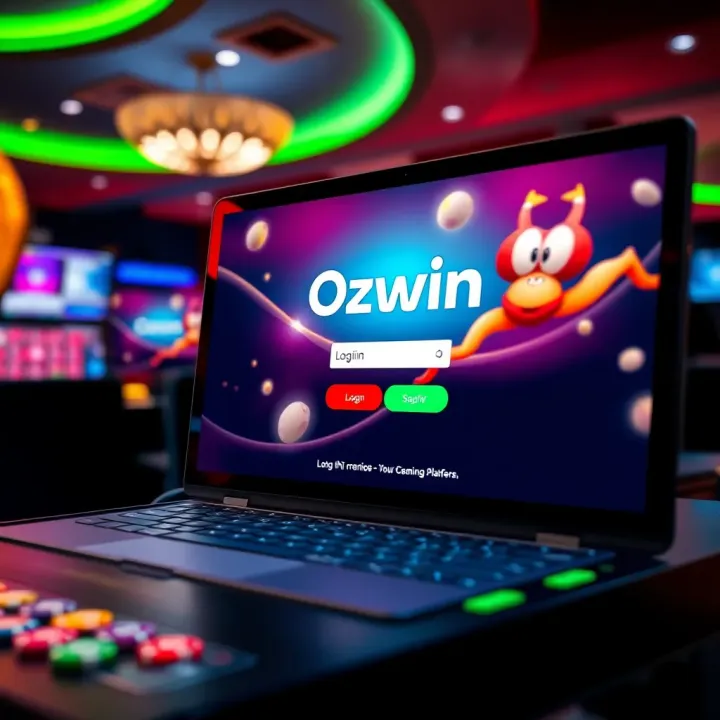 Digital interface showing login screen of an online casino platform