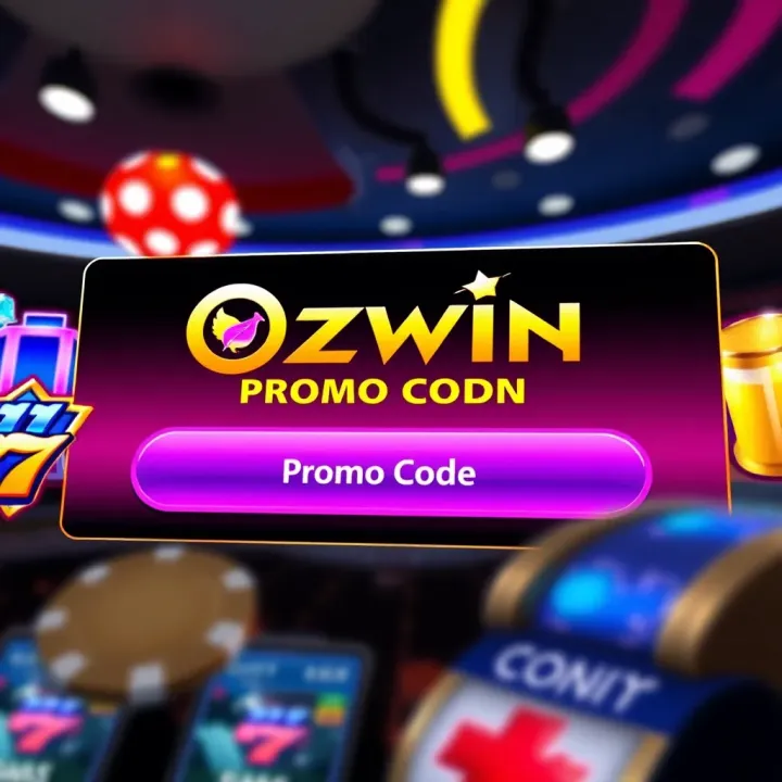 Illustration of a digital casino interface showing a promo code entry box and bonus credits