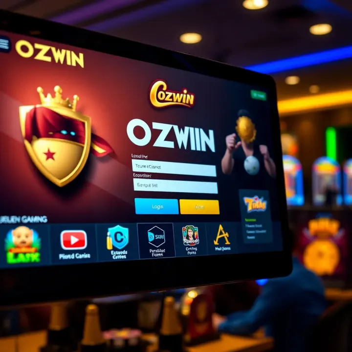 Ozwin Casino digital interface showcasing secure login and real money gaming options for Australian players