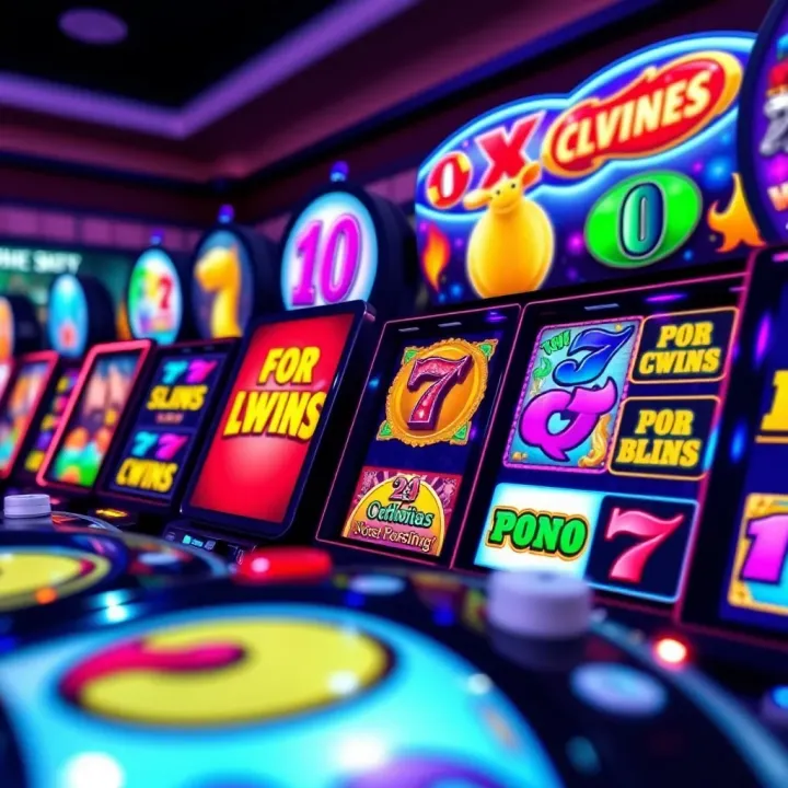 Colorful slot machine reels displaying various symbols and bonus icons at Ozwin Casino