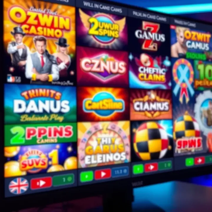 Diverse Game Selection at Ozwin Casino USA Online casino interface displaying a variety of slot and table games available for Australian players