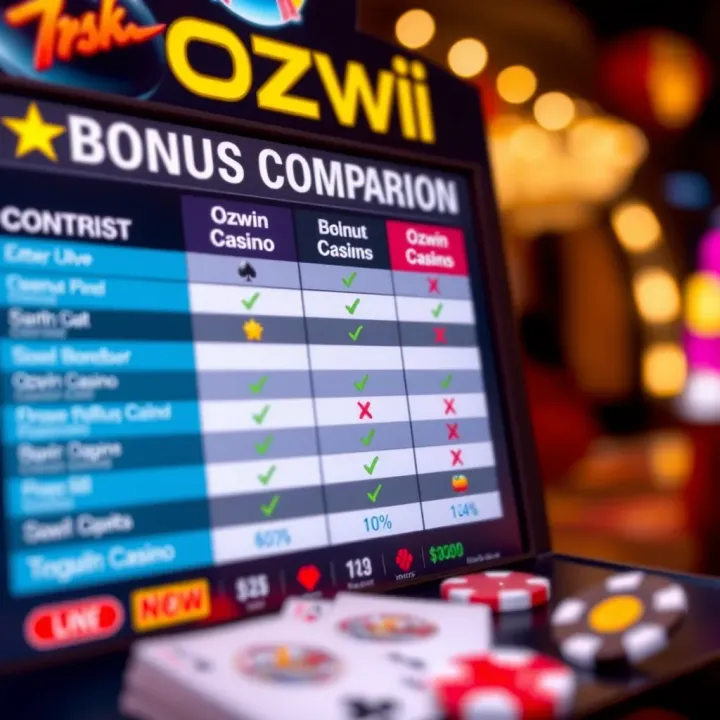 Comparison chart illustrating how Ozwin Casino's bonuses compare with other Australian online casinos