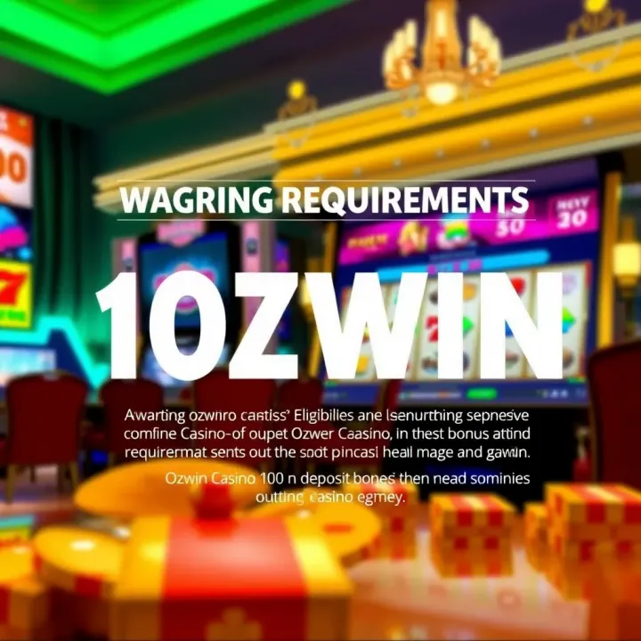 Wagering Requirements and Eligibility for Ozwin Casino Bonus Graphic showing wagering requirements and eligibility criteria for casino bonus players in Australia