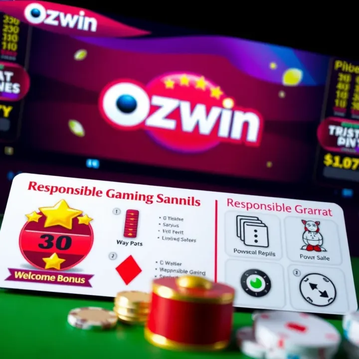 Illustration of welcome bonus rewards and responsible gaming icons