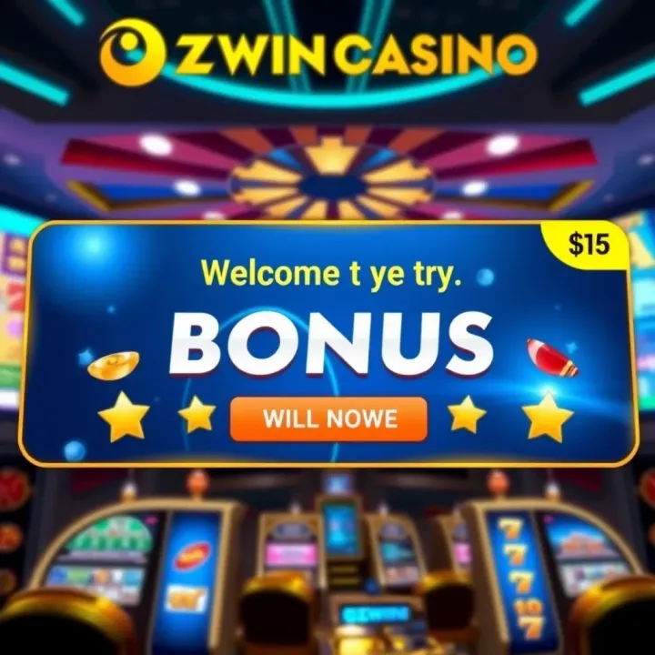 Online casino interface displaying a welcome bonus banner with casino games in the background