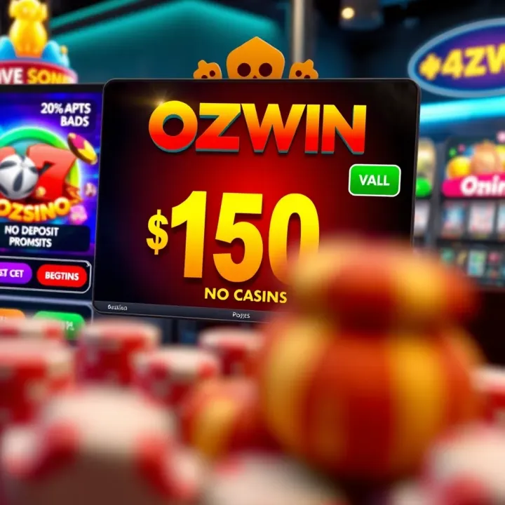 Graphic depicting an online casino interface highlighting no deposit promotions for Australian players