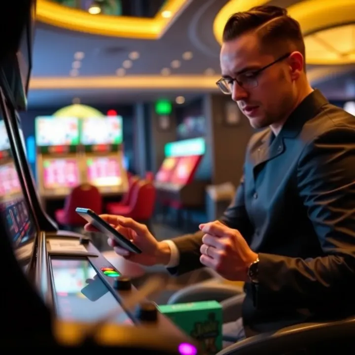 Reviewing Terms and Benefits of Ozwin No Deposit Codes Player reviewing terms and conditions on a digital device