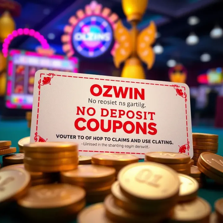 Illustration of a gaming coupon with digital tokens symbolizing no deposit rewards