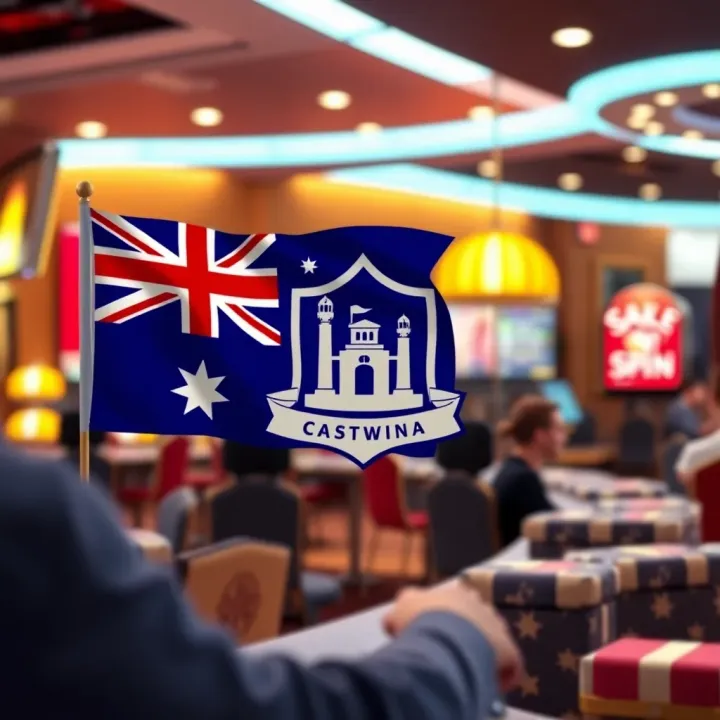 Ensuring Safe Online Gambling Practices in Australian Casinos Secure online casino environment with Australian flag symbolizing safe gambling practices