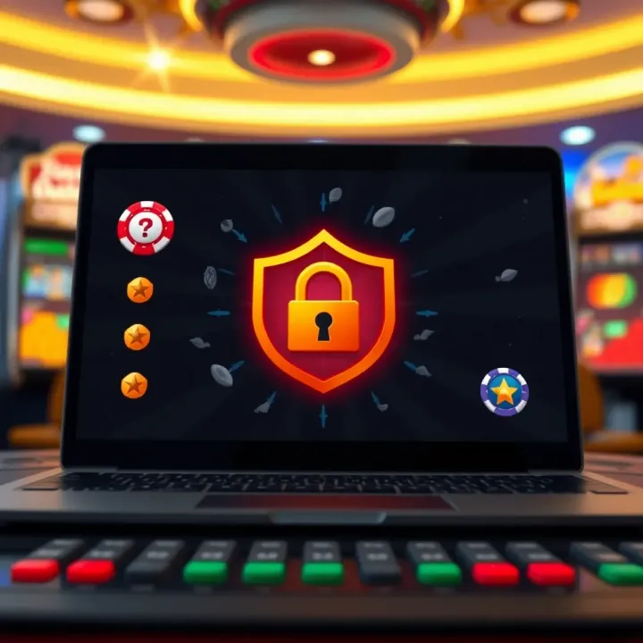Illustration of a secure online platform with symbols representing safe redemption and maximizing bonus benefits