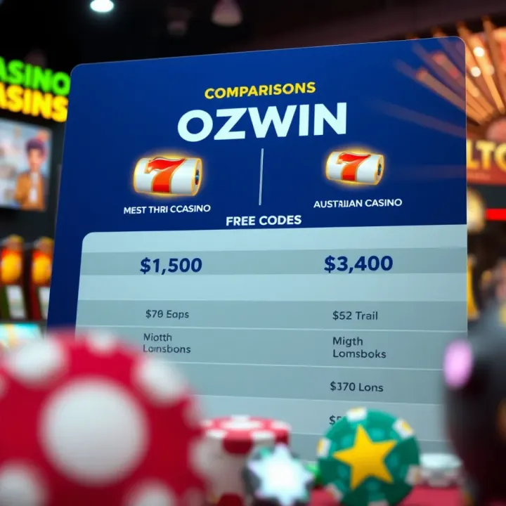 Comparing Ozwin Casino Free Codes with Australian Online Competitors Comparison chart highlighting benefits of Ozwin Casino free codes versus other Australian online casinos