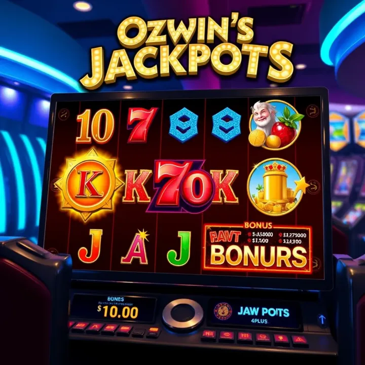 Interface showing bonus rounds and jackpot features within Ozwin’s Jackpots online slot