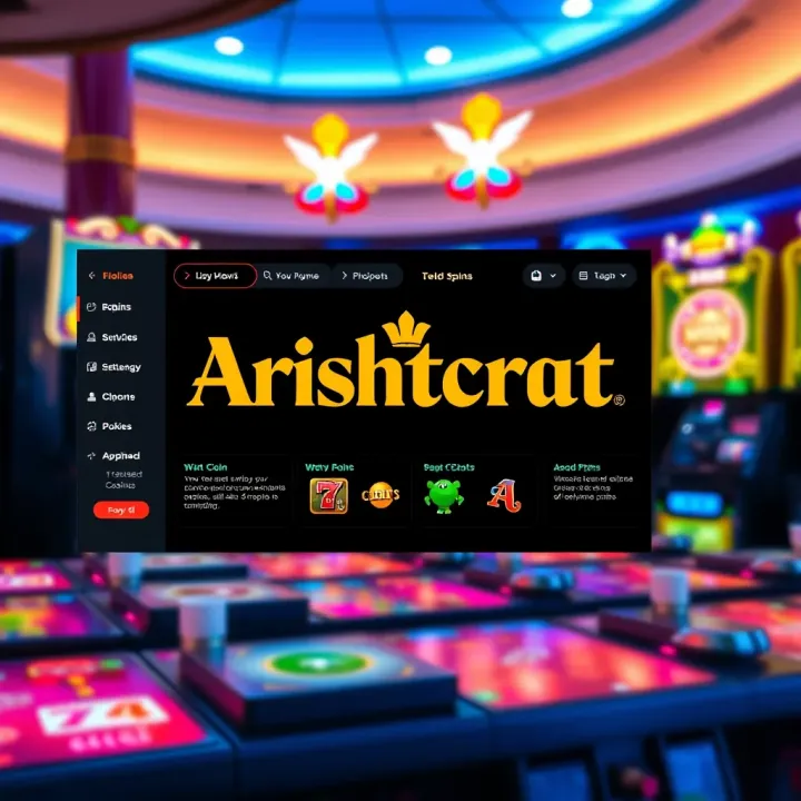 Online Platform Featuring Free Aristocrat Pokies User interface of an online platform offering free Aristocrat pokies with clear gameplay options