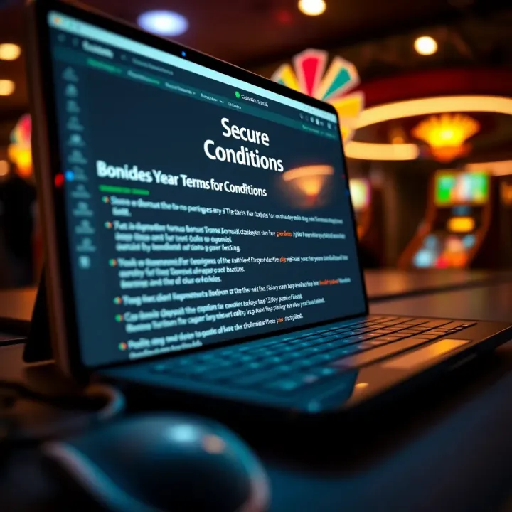 Illustration of a secure online platform highlighting key terms and conditions for bonuses