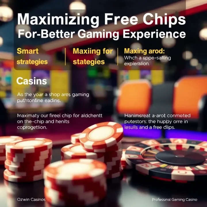 Graphic showing smart strategies to maximize free chip benefits in online casino gaming