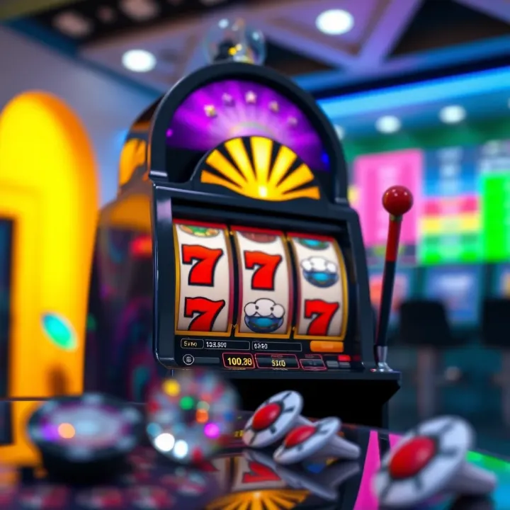 Illustration showing a slot machine on a digital casino platform representing no deposit bonuses at Ozwin Online Casino