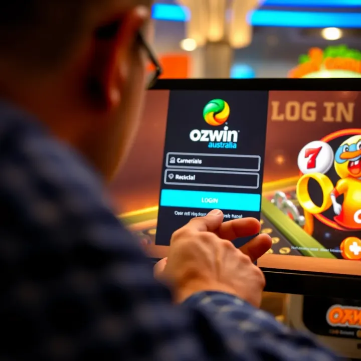 User entering login credentials on Ozwin Australia platform