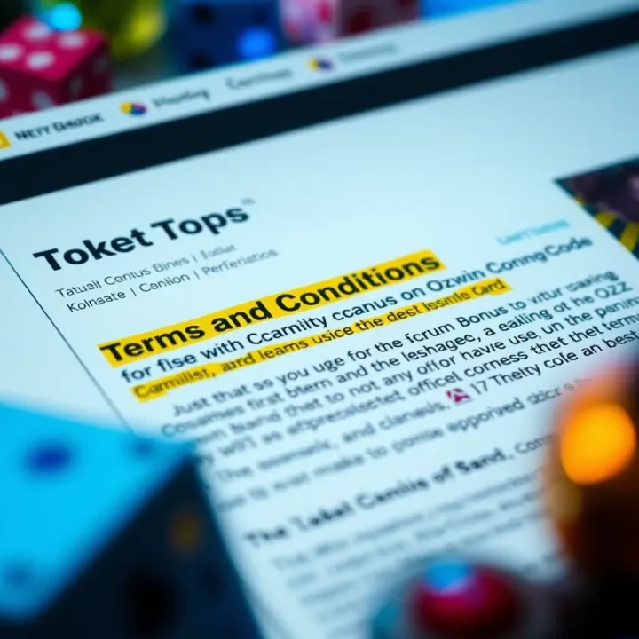 Visual representation of terms and conditions highlighted on a webpage for bonus usage