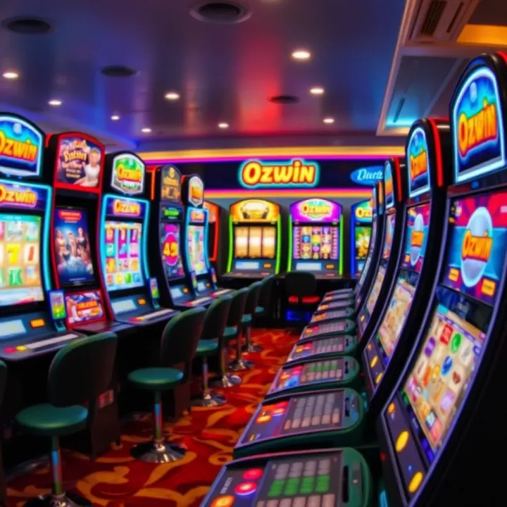 Colorful digital casino slot machines with vibrant game symbols