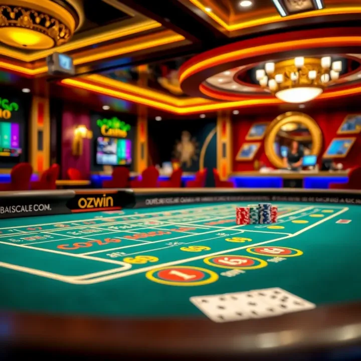 A digital baccarat table showing a winning bet on the player side at Ozwin Casino