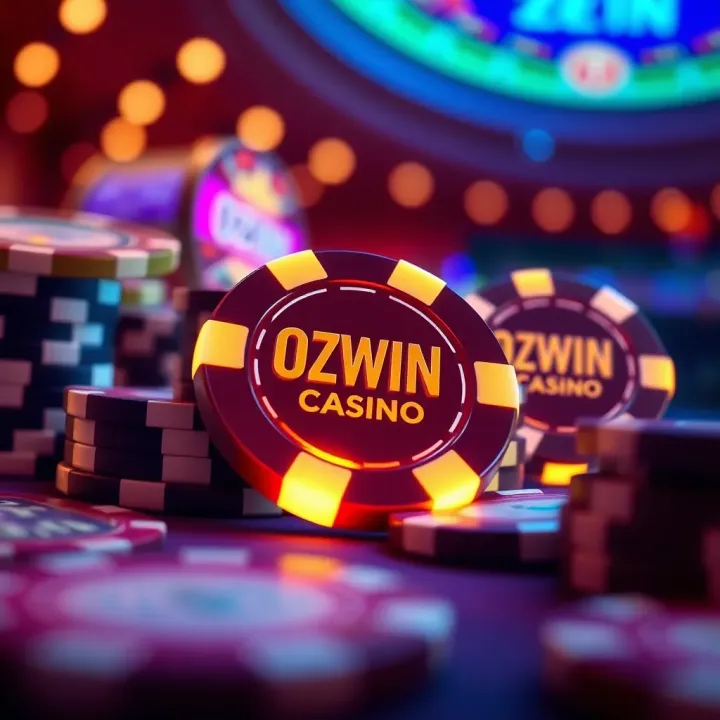 Visualizing Ozwin Casino Free Chips and Their Benefits Illustration of casino chips with glowing effect representing free chips offered by Ozwin Casino