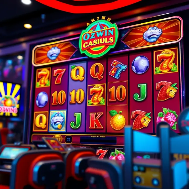Colorful Ozwin casino game interface showcasing vibrant reels and symbols