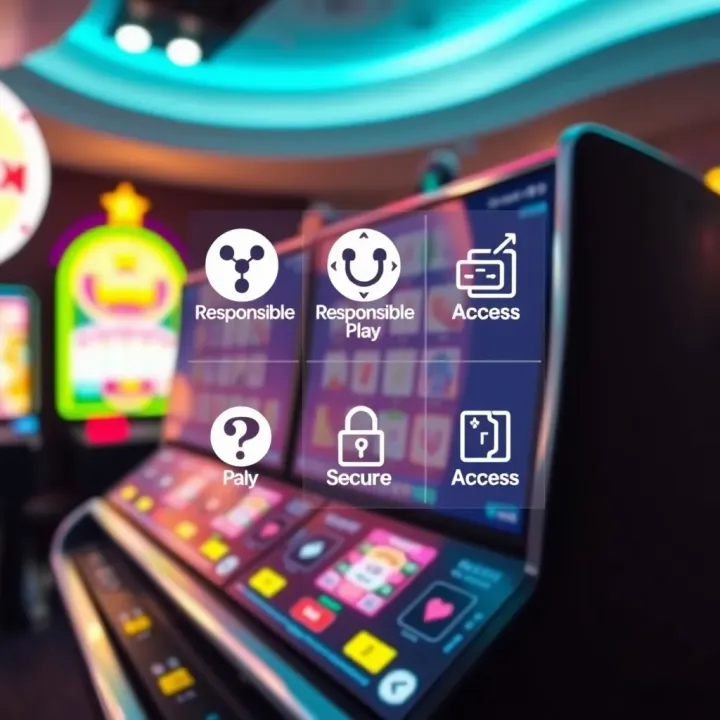 Safe and Responsible Online Gaming Practices for Pokies Net Graphic illustrating safe online gaming concepts including responsible play symbols and secure access