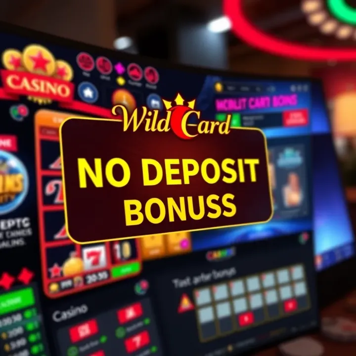 Wild Card City No Deposit Bonus Notification on Casino Platform Digital casino interface showing no deposit bonus notification