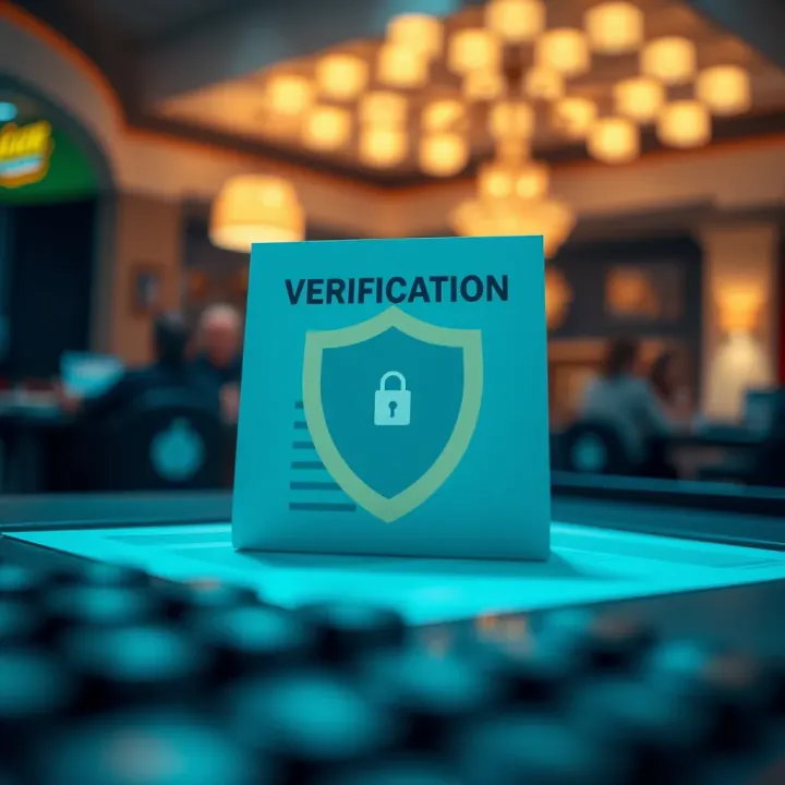 Graphic depicting a secure account verification process with documents and a shield symbol